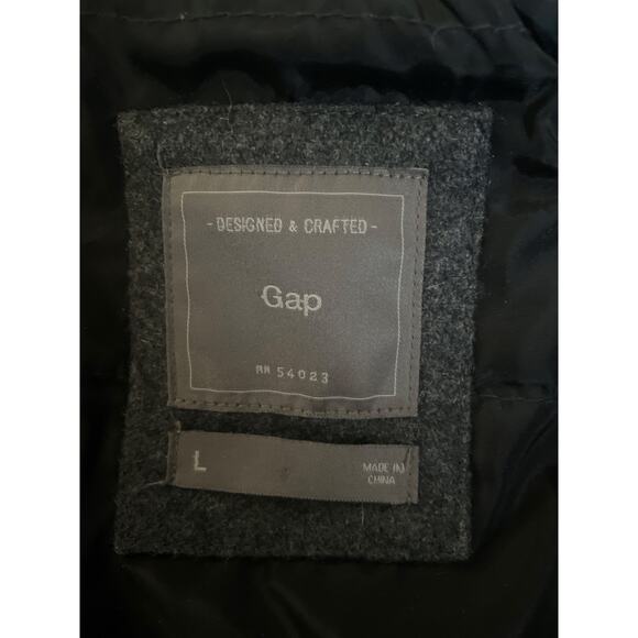 Gap Mens Large Gray Wool Blend Bomber Jacket Full Zip Casual Classic Outerwear - Picture 4 of 9